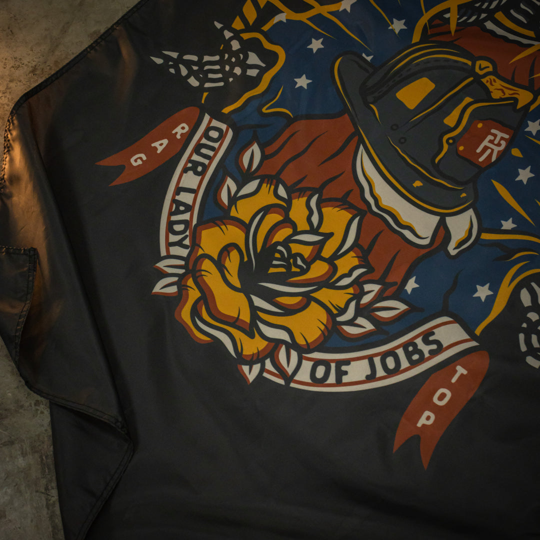 Our Lady of Jobs Flag – RagTop Fire
