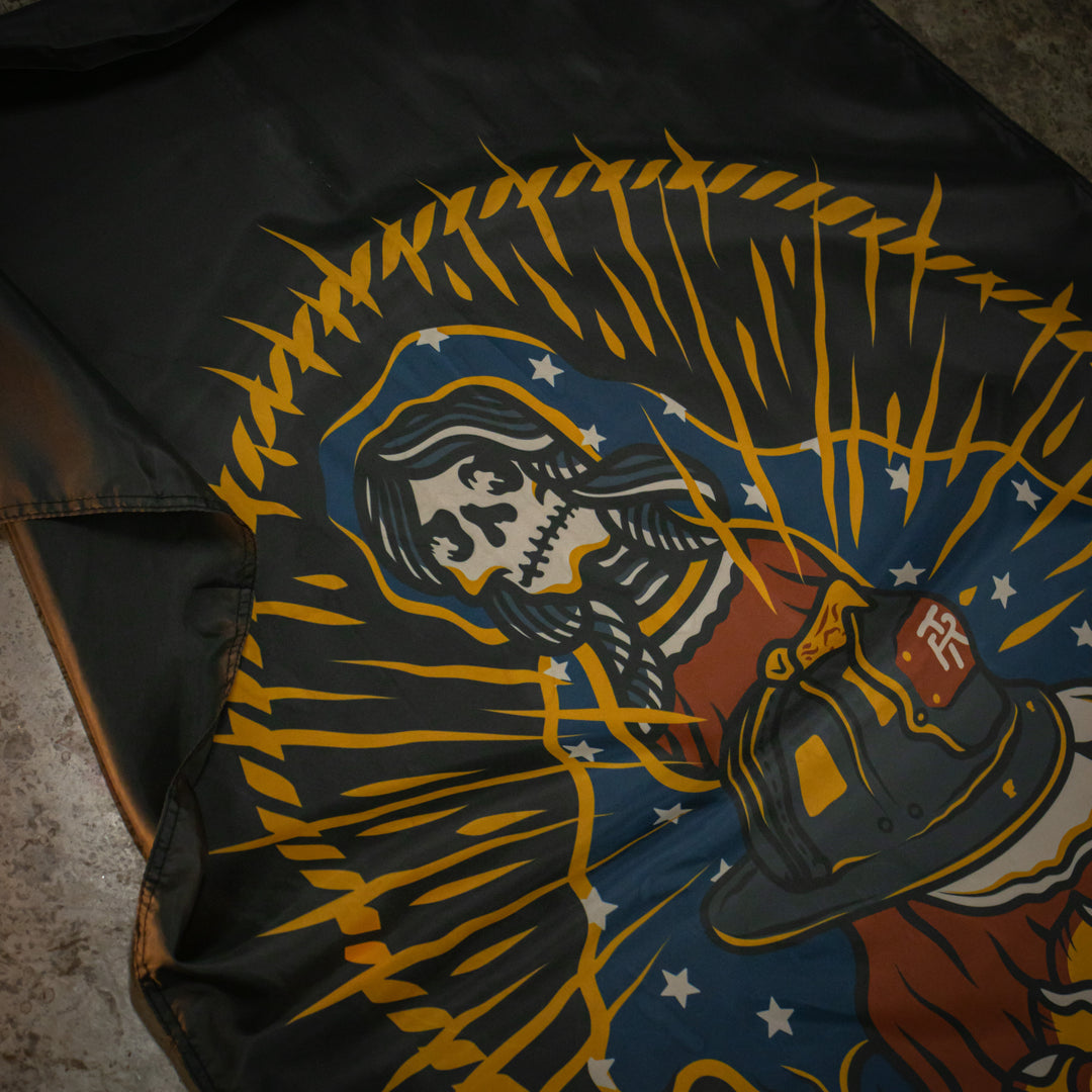 Our Lady of Jobs Flag – RagTop Fire