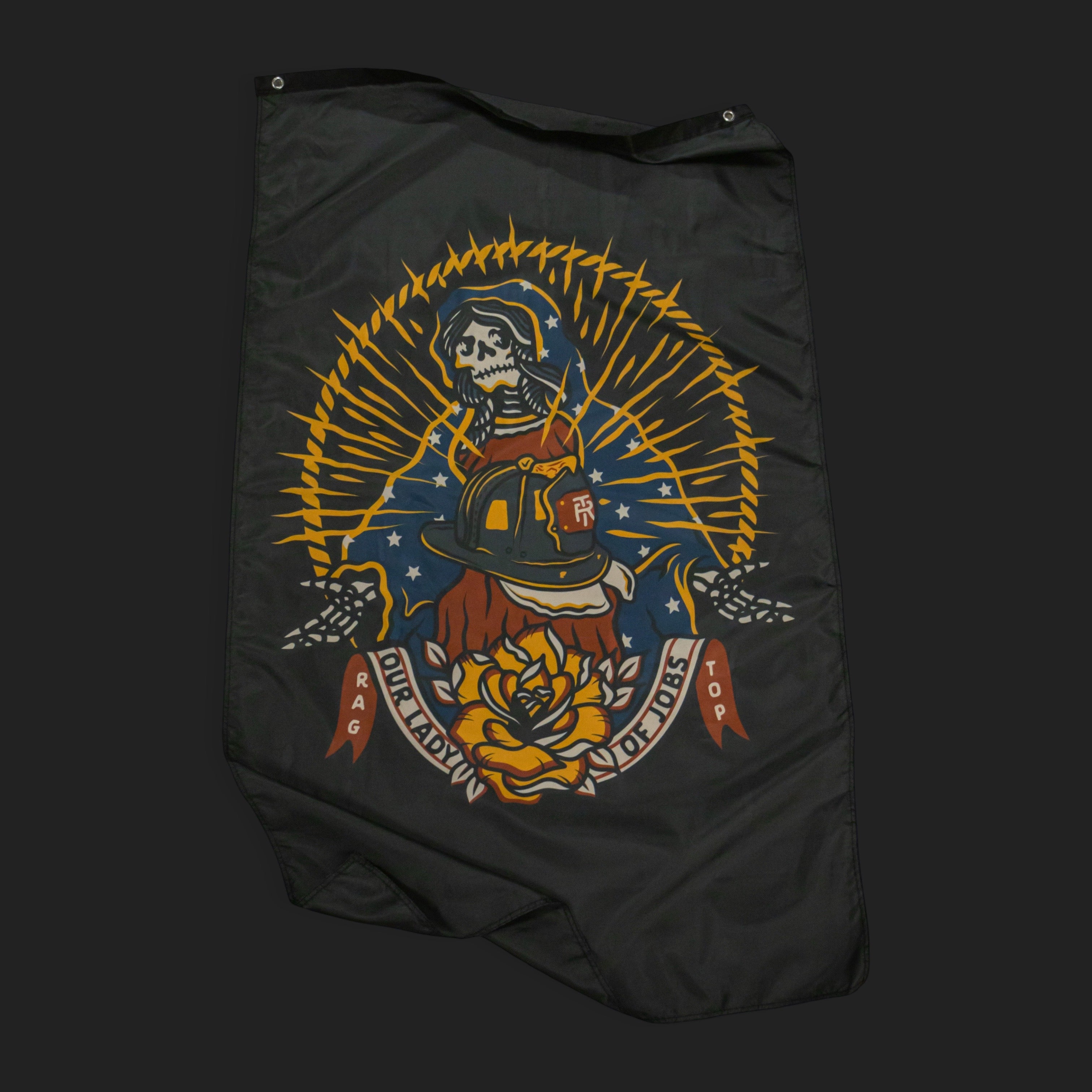 Our Lady of Jobs Flag – RagTop Fire