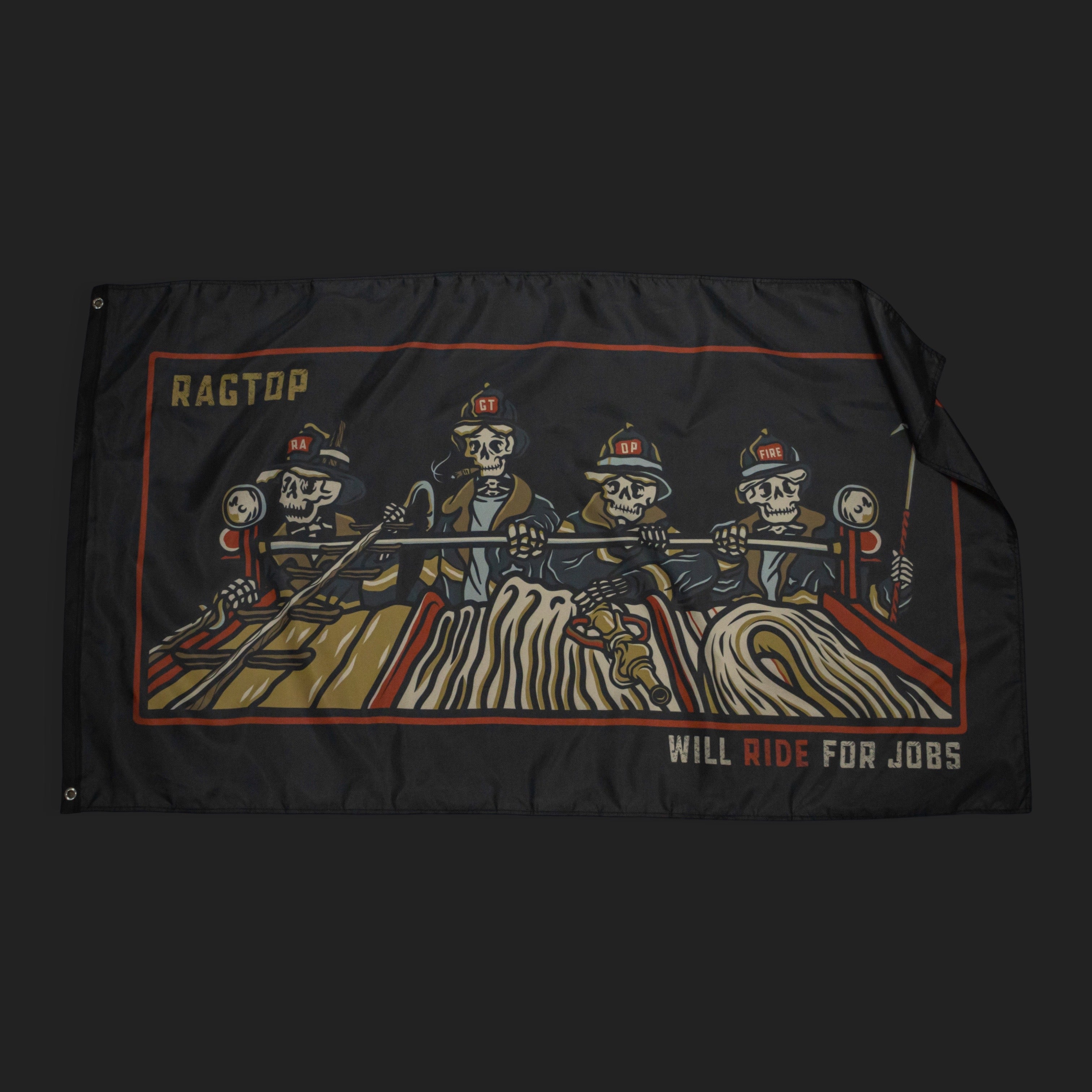 Will Ride For Jobs Flag – RagTop Fire