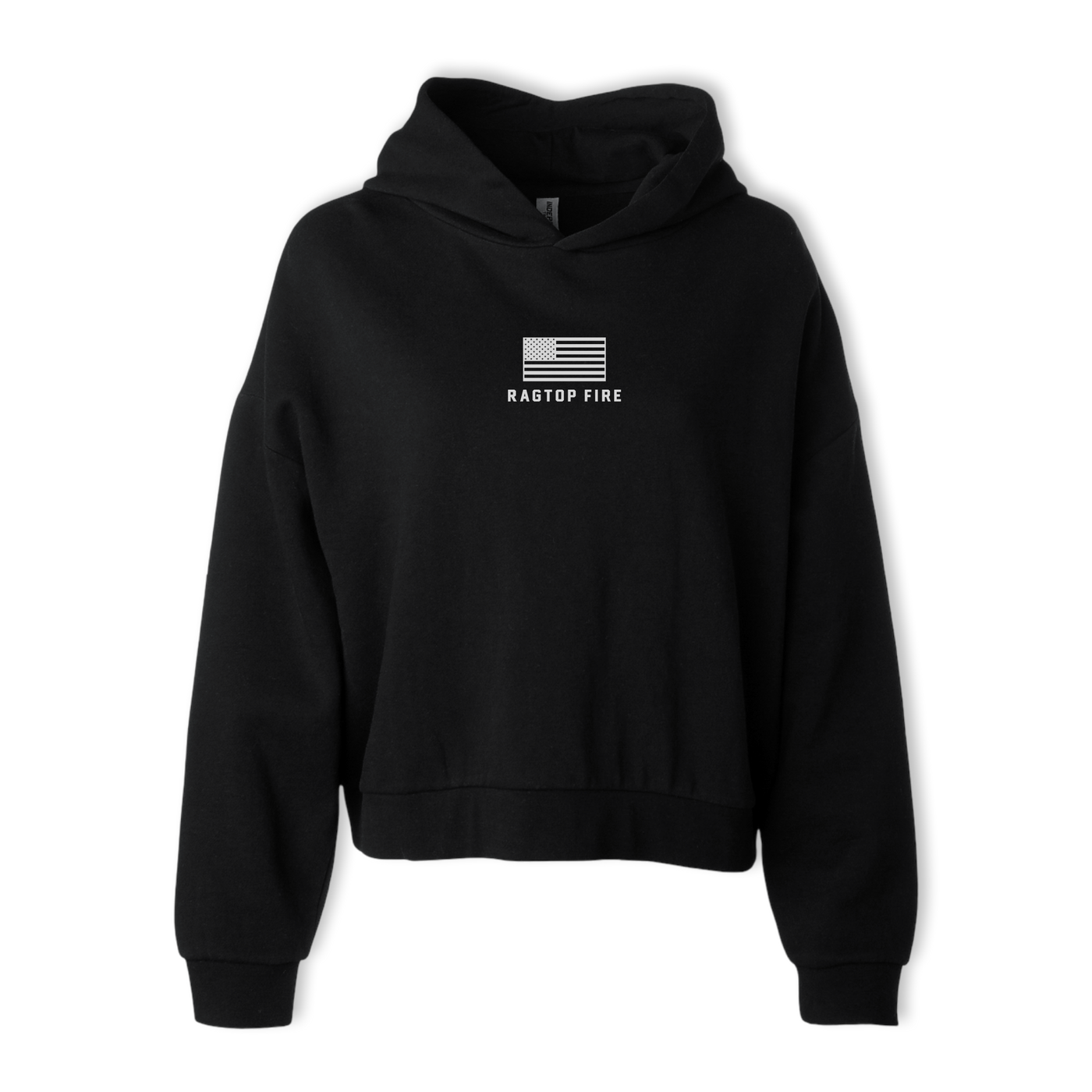 Womens Flag Cropped Hoodie